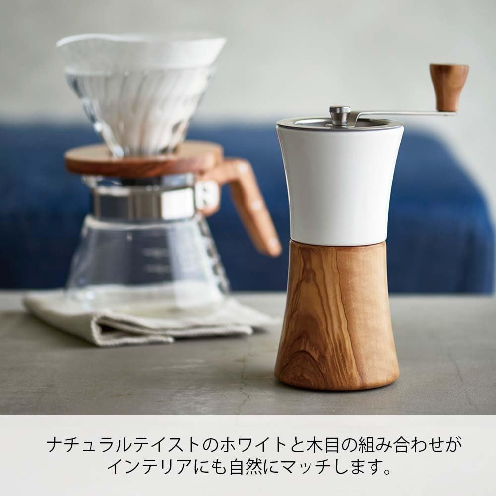 HARIO - Ceramic Coffee Mill Wood N Manual Coffee Beans Grinder 30g