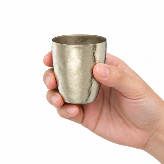SUSgallery Tumbler Shot 80ml vacuum double-wall titanium shot cup with cherry blossom design made in Japan