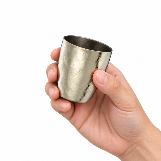 SUSgallery Tumbler Shot 80ml vacuum double-wall titanium shot cup with cherry blossom design made in Japan