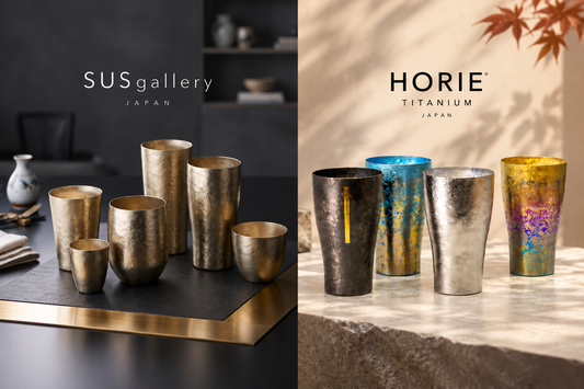 SUSgallery-vs-Horie-double wall titanium tumbler Made in Japan
