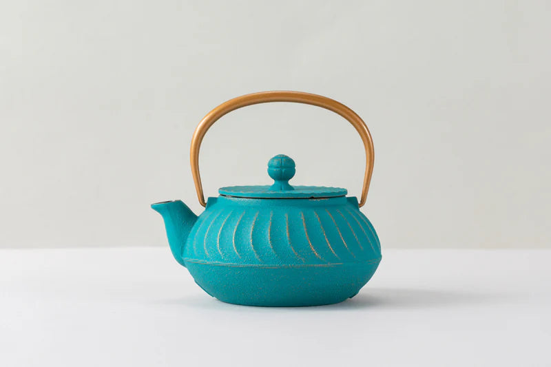 Iwachu - Teapot type 5 wave (gold/turquoise blue) turquoise gold