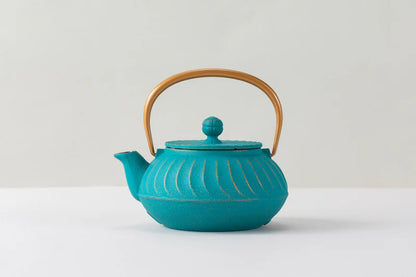 Iwachu - Teapot type 5 wave (gold/turquoise blue) turquoise gold