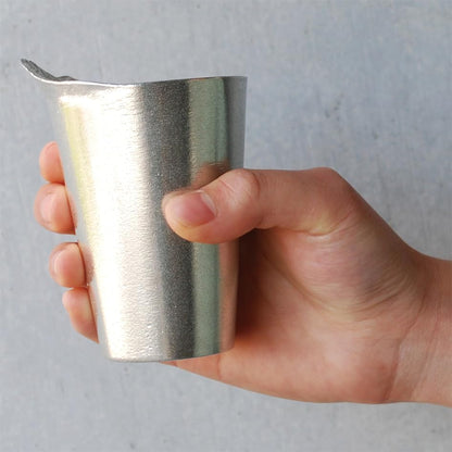 GINGADO Fuji Design 99.99% pure tin beer cup 180ml made in Japan