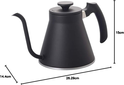 HARIO - V60 Drip Kettle, Fits Gas Fires, Induction Compatible, Practical, 27.6 fl oz (800 ml), Matte Black, Made in Japan