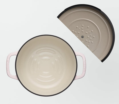 Vermicular - Cast Iron Enamel Pot, 8.7 inches (22 cm), Matte Cloud Pink, Waterless Cooking, Waterless Bake, Includes Exclusive Recipe Book, Oven Pot 2