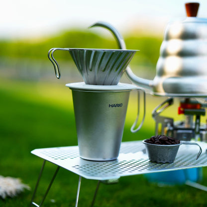HARIO - V60 Drip Kettlevono, Titanium, Practical Capacity, 20.3 fl oz (600 ml), Lightweight, Outdoor, Titanium, Gray, Induction Not Compatible