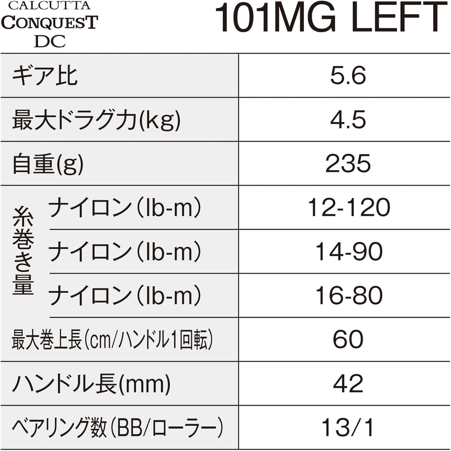 Shimano - DC 101MG Bait Reel, 26 Calla Cutter Contest