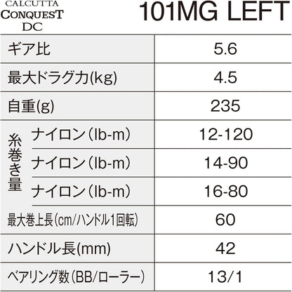 Shimano - DC 101MG Bait Reel, 26 Calla Cutter Contest