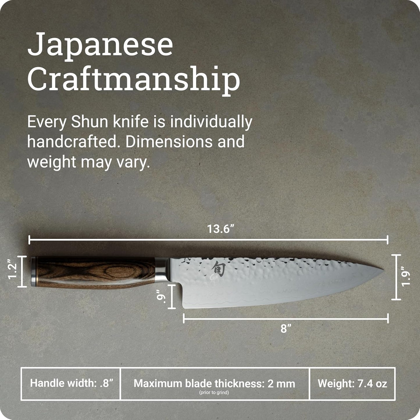 Shun - Premier Chef's Knife, 8 inches (200 mm), KAI Shun TM0706
