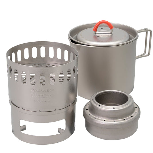 EVERNEW Ti Mug Pot 500 titanium alcohol stove starter set made in Japan