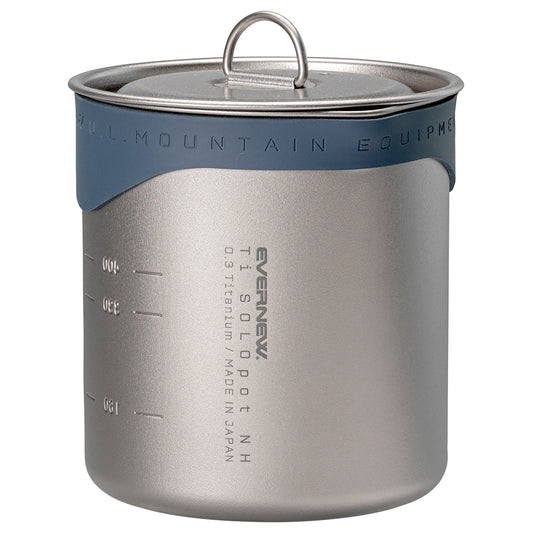 EVERNEW Ti SOLO Pot NH 550ml pure titanium camping pot with flame-resistant silicone ring