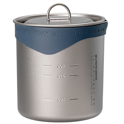 EVERNEW Ti SOLO Pot NH 550ml pure titanium camping pot with flame-resistant silicone ring