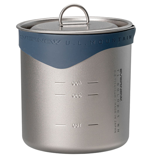 EVERNEW Ti SOLO Pot NH 550ml pure titanium camping pot with flame-resistant silicone ring