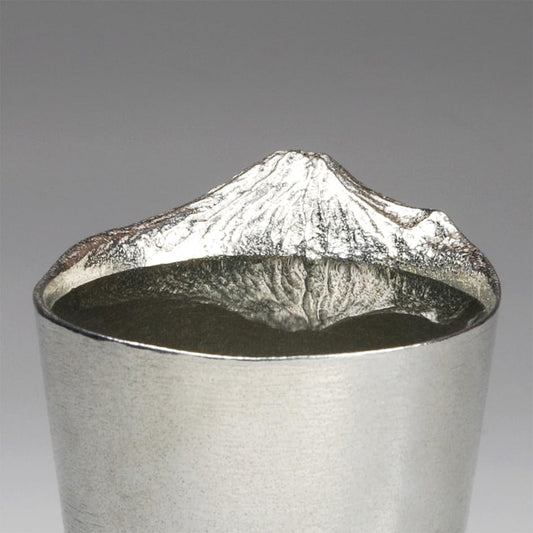 GINGADO Fuji Design 99.99% pure tin beer cup 180ml made in Japan