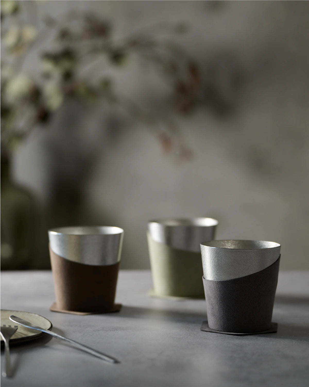 NOUSAKU Break Time Set – Pure Tin Tumbler with Alcantara Sleeve and Coaster