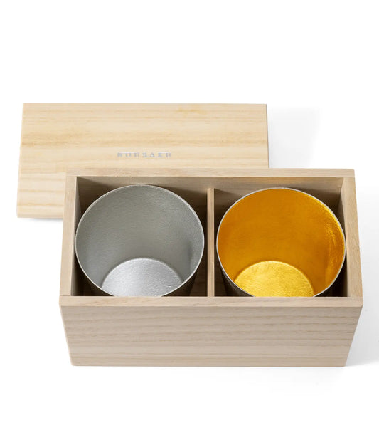 NOUSAKU NAJIMI Tin Tumbler & Gold Leaf Set | Japanese Drinkware