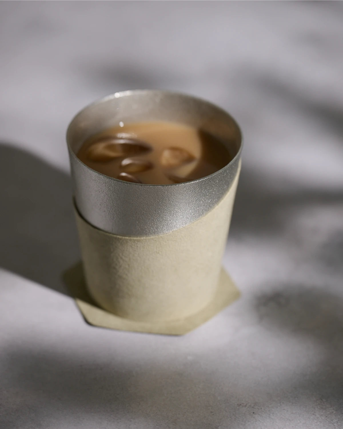 NOUSAKU Break Time Set – Pure Tin Tumbler with Alcantara Sleeve and Coaster