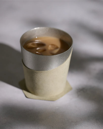 NOUSAKU Break Time Set – Pure Tin Tumbler with Alcantara Sleeve and Coaster