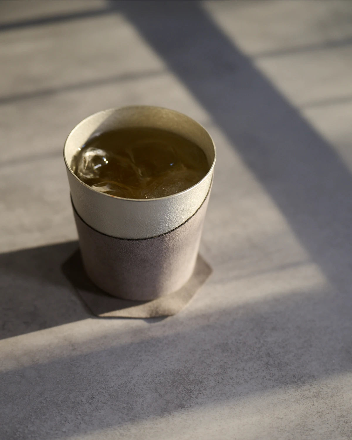 NOUSAKU Break Time Set – Pure Tin Tumbler with Alcantara Sleeve and Coaster