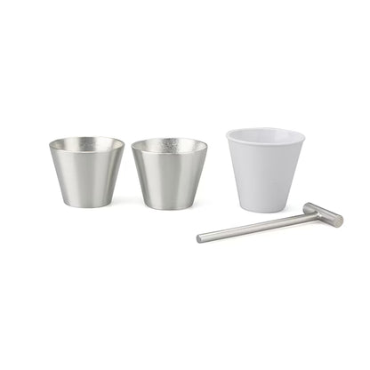 NOUSAKU Hammered Tumbler Kit Set of 2 with pure tin tumblers and hammer