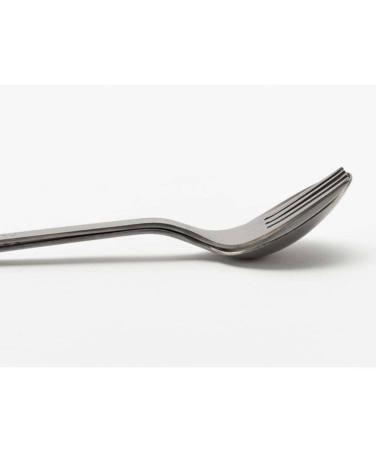 Snow Peak Wapper titanium spoon and fork set with black storage case