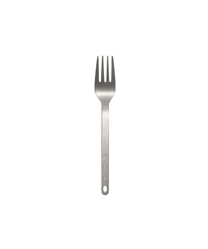 Snow Peak Wapper titanium spoon and fork set with black storage case
