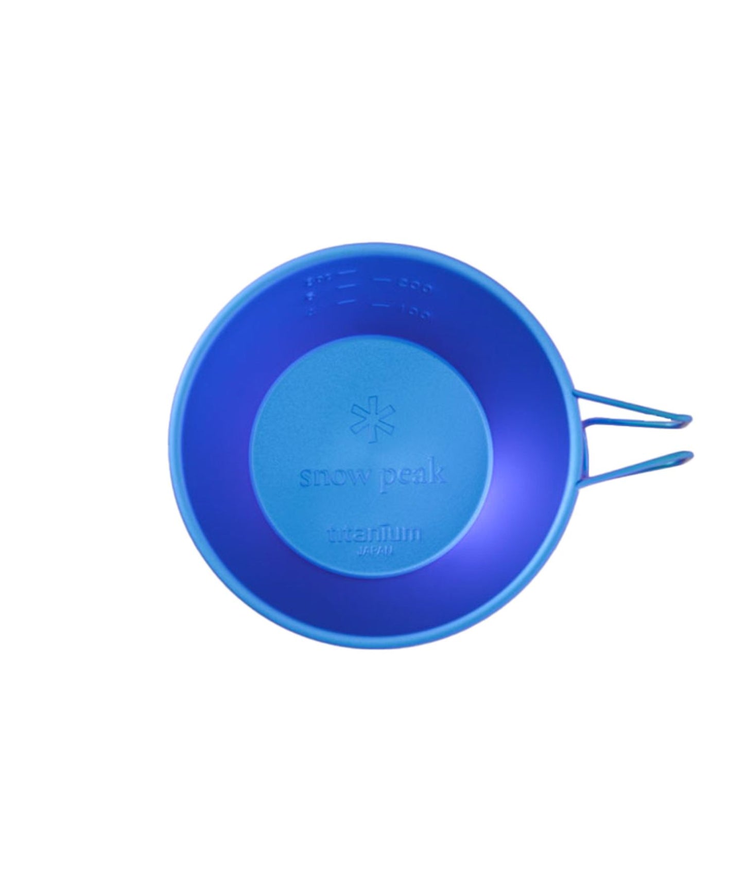 Snow Peak online-exclusive blue titanium Sierra cup with anodized oxide finish