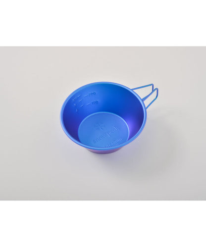 Snow Peak online-exclusive blue titanium Sierra cup with anodized oxide finish