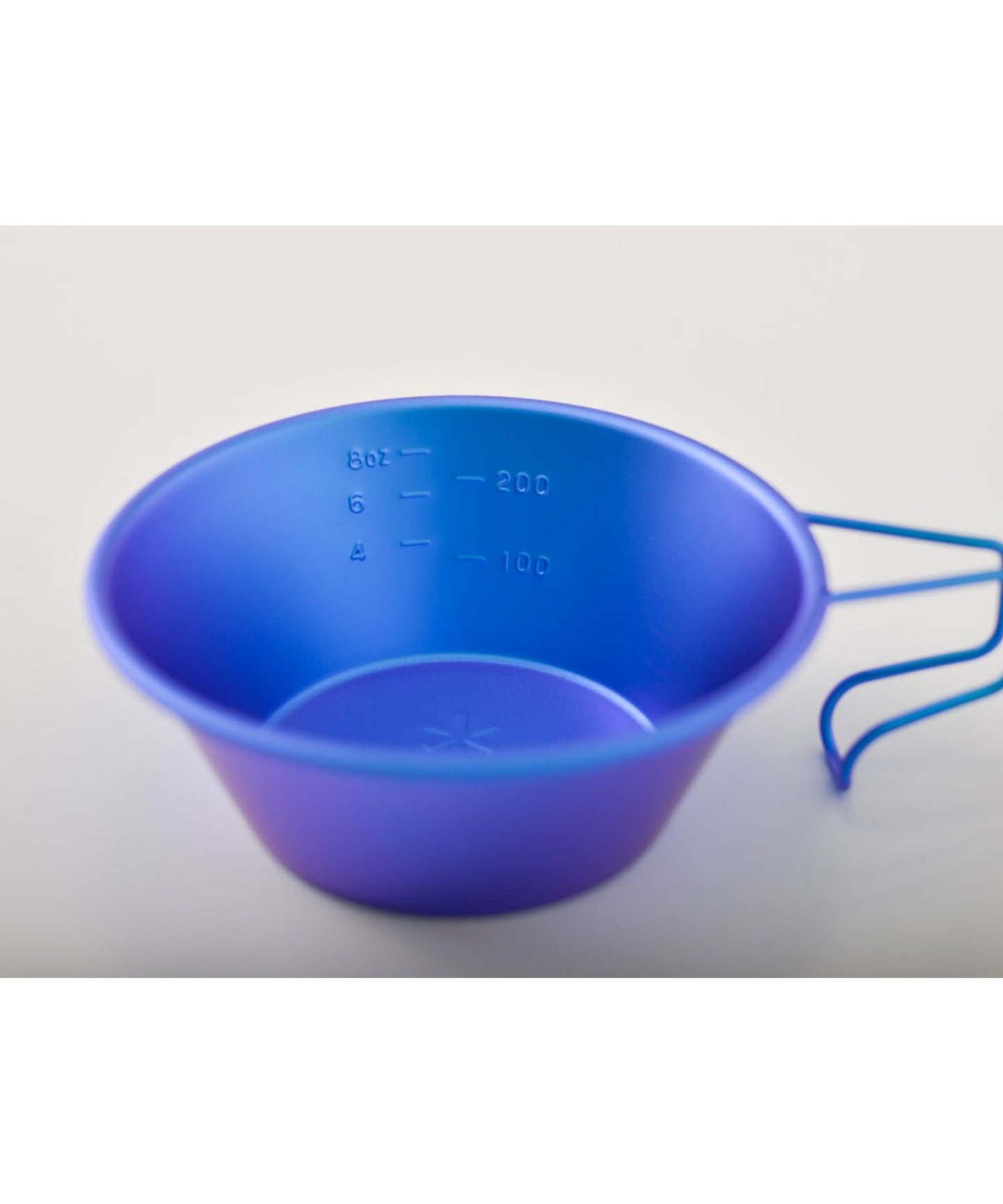 Snow Peak online-exclusive blue titanium Sierra cup with anodized oxide finish