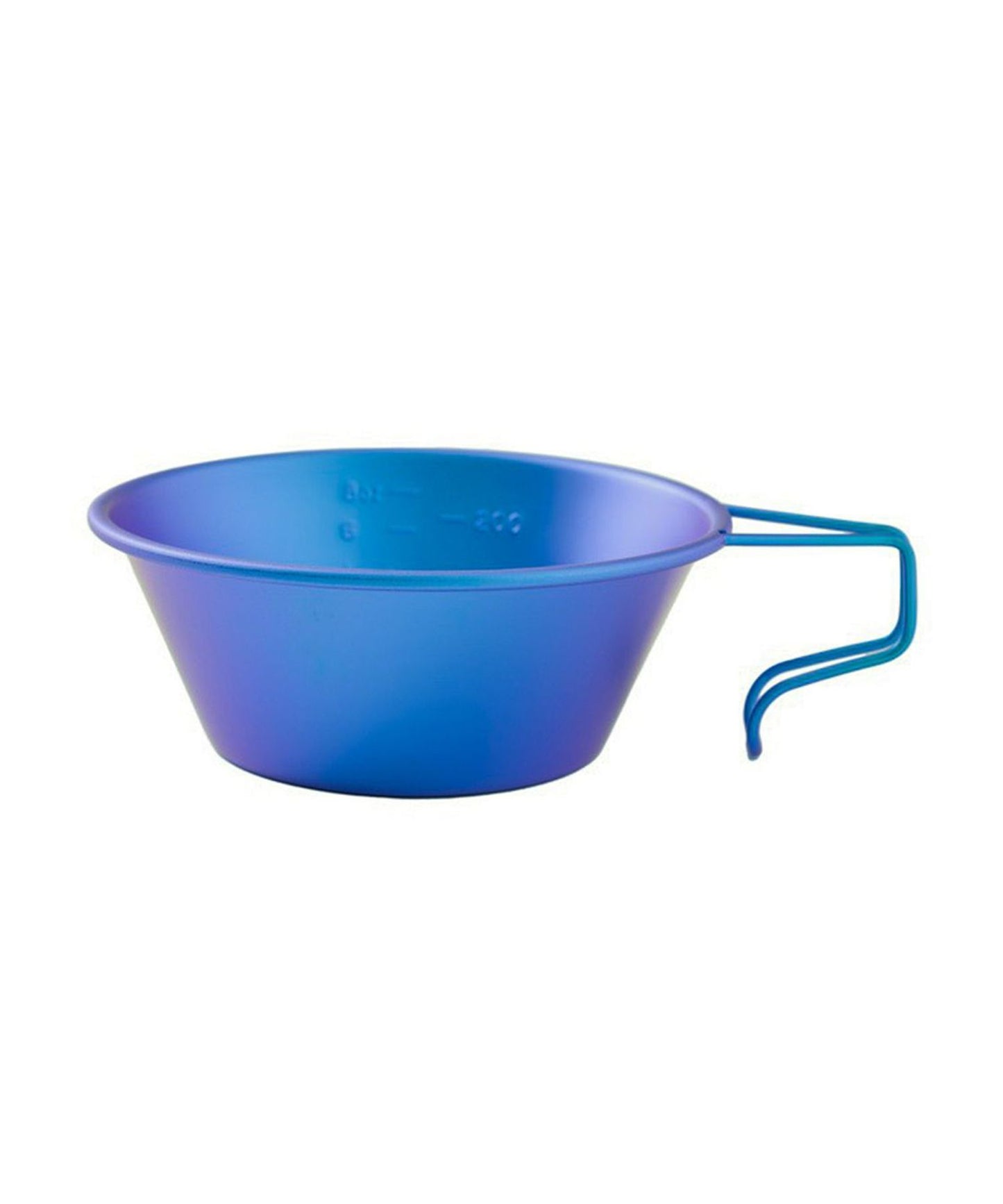 Snow Peak online-exclusive blue titanium Sierra cup with anodized oxide finish