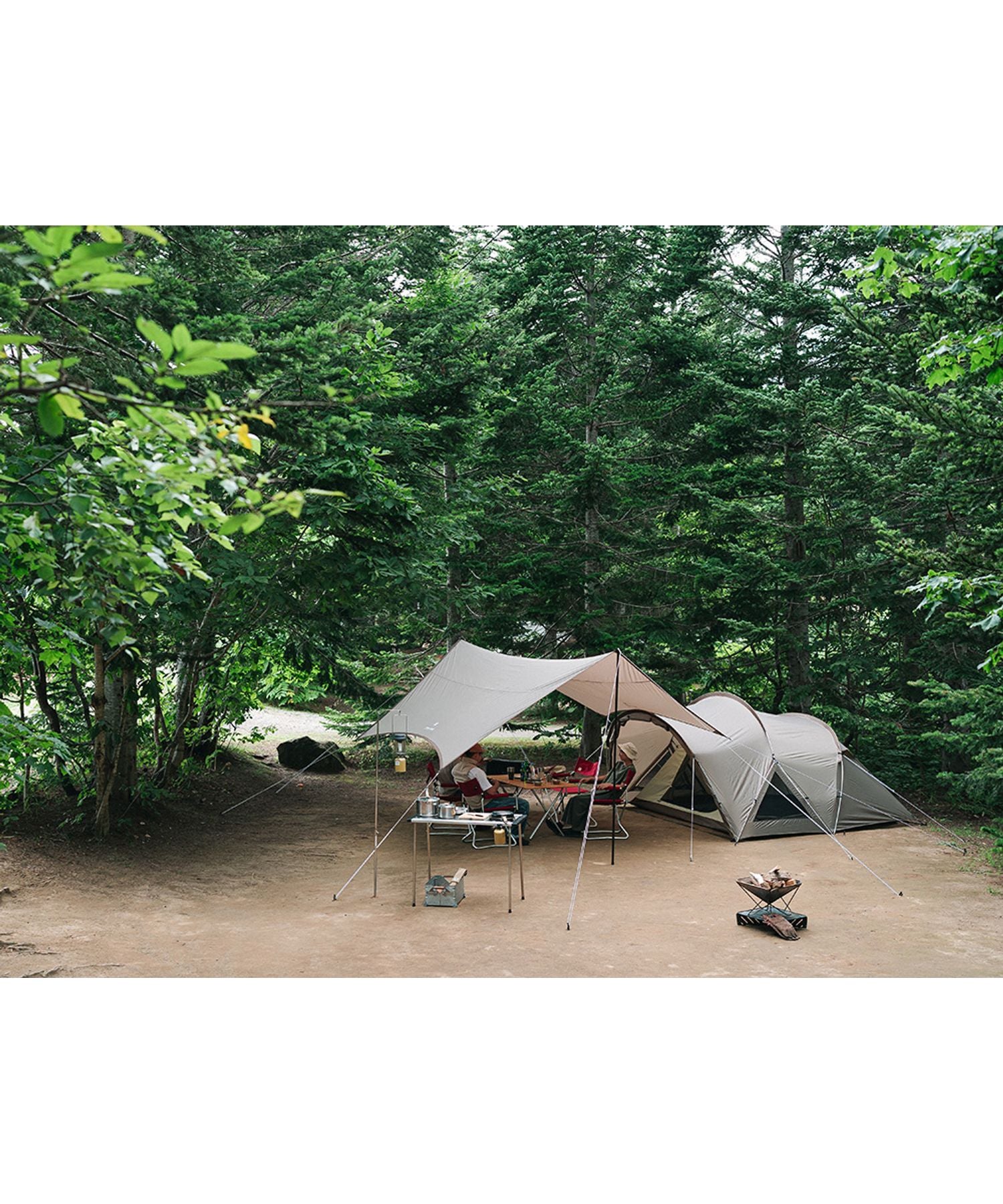 Snow Peak Land Nest M tent and tarp set for 3–4 person camping