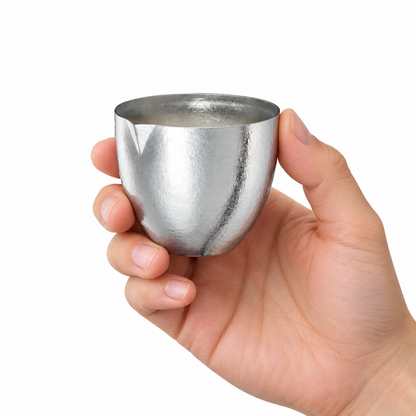 SUSgallery Katakuchi 360ml vacuum double-wall titanium sake server with mirror finish made in Japan
