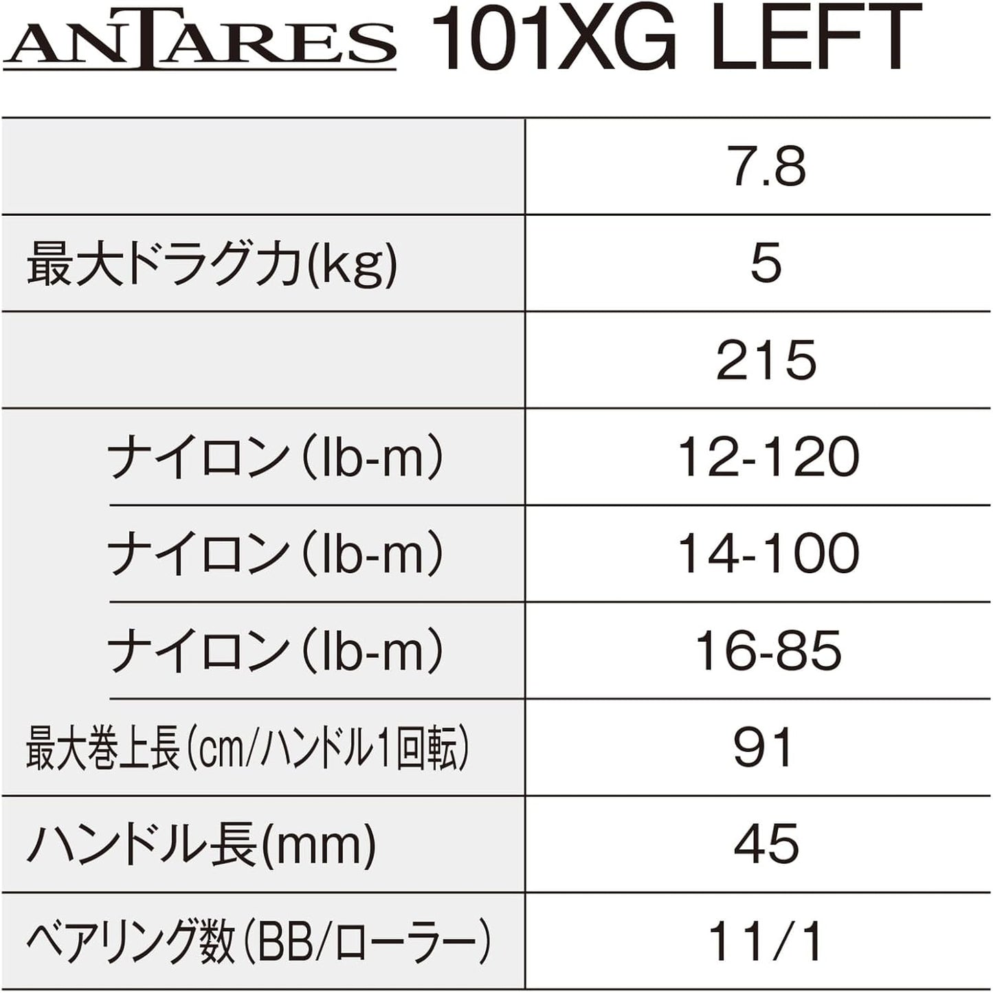 Shimano - Bait Reel, 25 Antares 101XG, Left Hand