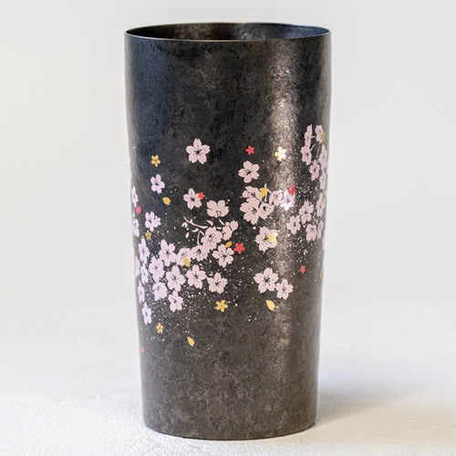 HORIE Hareno Premium Double-Wall Titanium Tumbler with Cherry Blossom Design Made in Japan