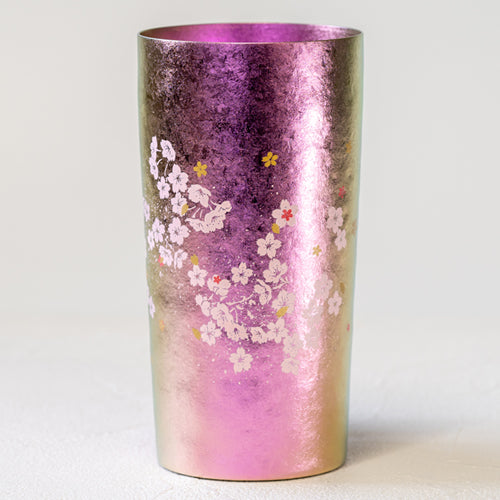 HORIE Hareno Premium Double-Wall Titanium Tumbler with Cherry Blossom Design Made in Japan