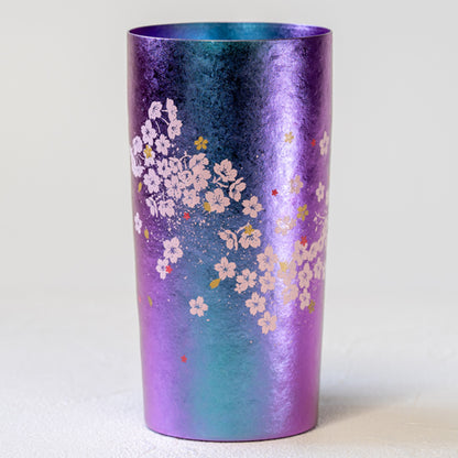 HORIE Hareno Premium Double-Wall Titanium Tumbler with Cherry Blossom Design Made in Japan