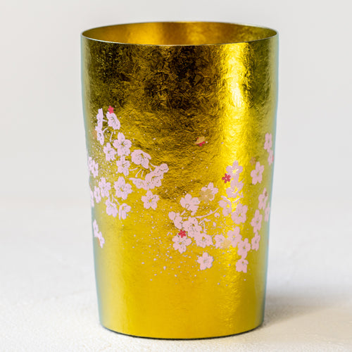 HORIE Hareno Double-Wall Titanium Tumbler with Cherry Blossom Design Made in Japan