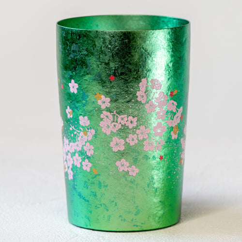 HORIE Hareno Double-Wall Titanium Tumbler with Cherry Blossom Design Made in Japan
