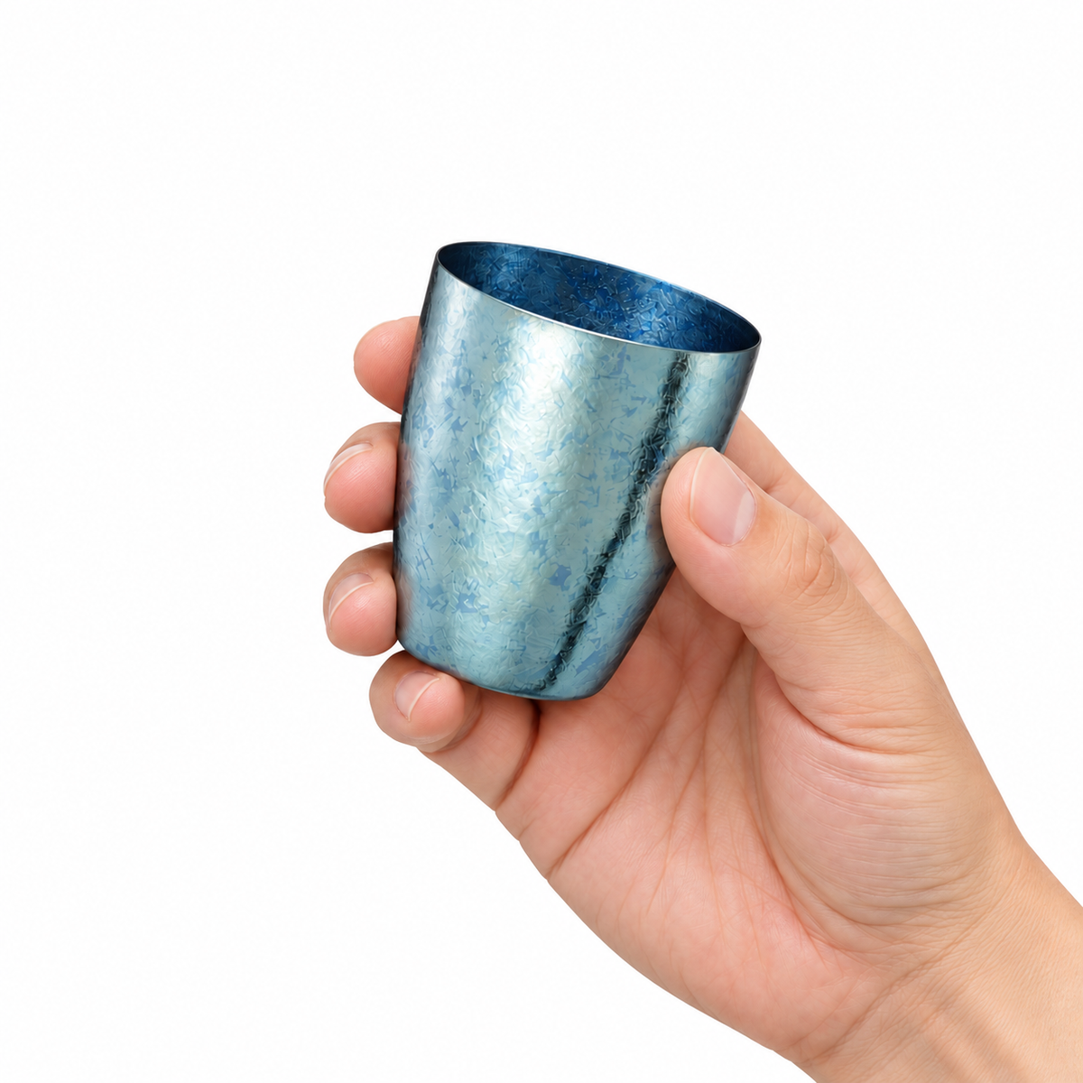 SUSgallery Tumbler Shot 80ml vacuum double-wall titanium shot cup with cherry blossom design made in Japan
