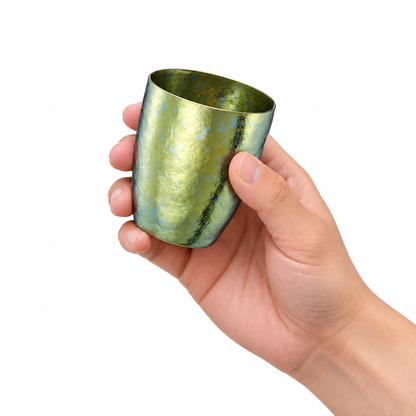 SUSgallery Tumbler Shot 80ml vacuum double-wall titanium shot cup with cherry blossom design made in Japan