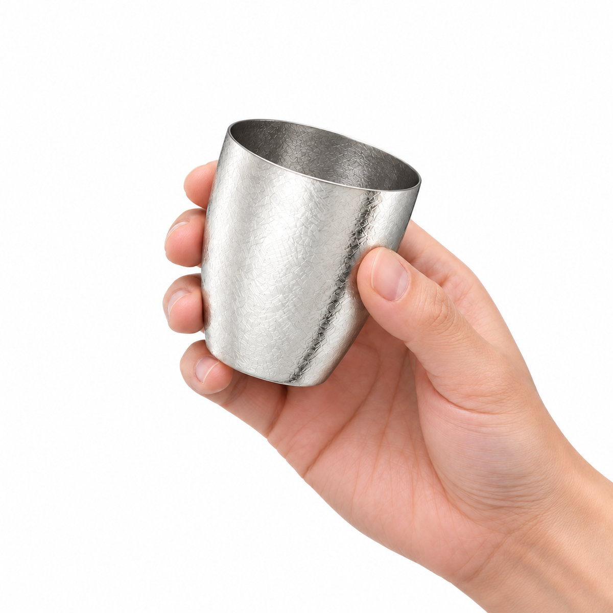 SUSgallery Tumbler Shot 80ml vacuum double-wall titanium shot cup with cherry blossom design made in Japan