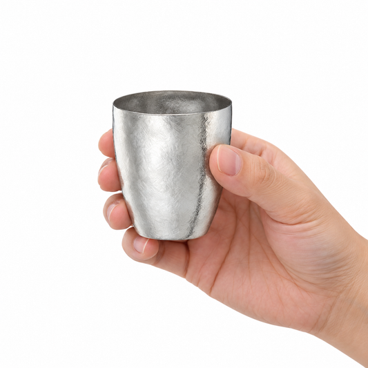 SUSgallery Tumbler Shot 80ml vacuum double-wall titanium shot cup with cherry blossom design made in Japan